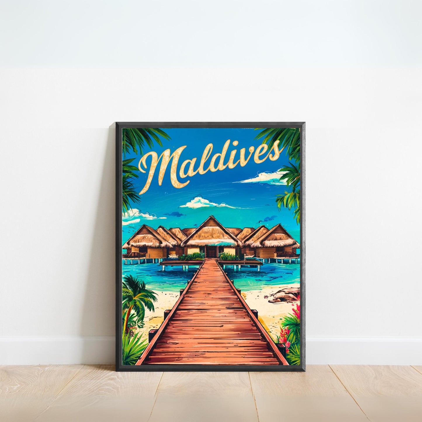 Maldives Vintage Travel Poster