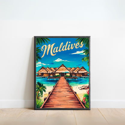 Maldives Vintage Travel Poster