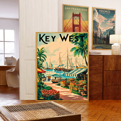 Key West Vintage Travel Poster - Conch Republic Charm