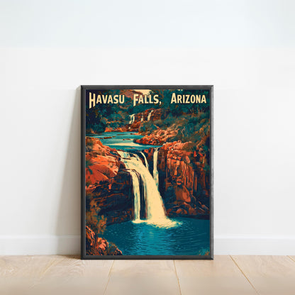 Havasu Falls Vintage Travel Poster - Hidden Gem of the Grand Canyon