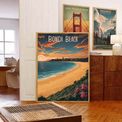 Bondi Beach Vintage Travel Poster- Sun-Kissed Splendor