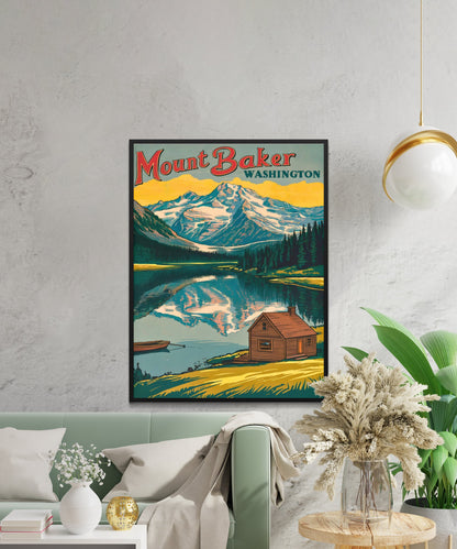 Mount Baker Vintage Travel Poster