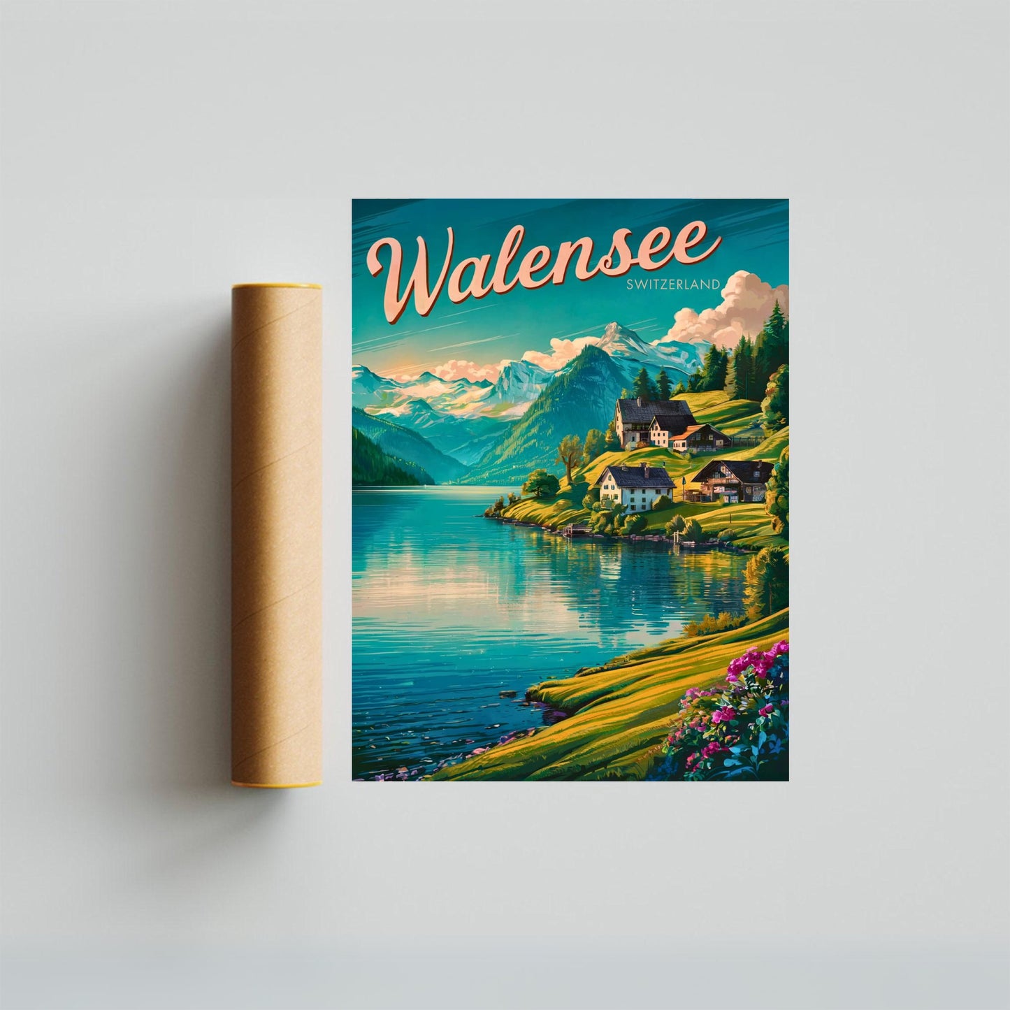 Walensee Vintage Travel Poster - Switzerland's Hidden Gem