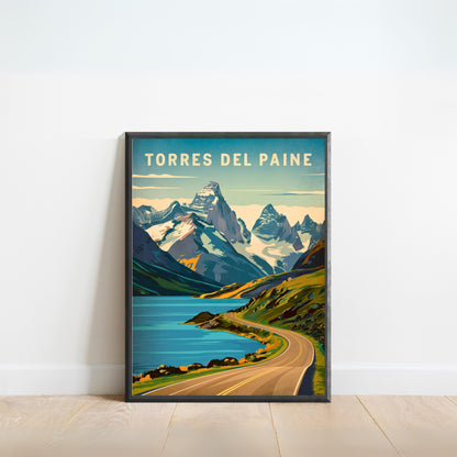 Torres del Paine Vintage Travel Poster - Iconic Peaks