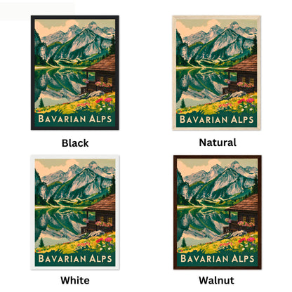 Bavarian Alps Vintage Travel Poster - Alpine Splendor