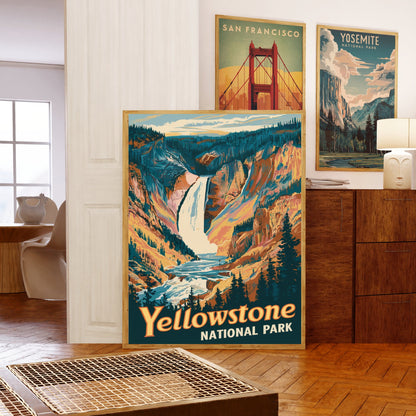 Yellowstone National Park Vintage Travel Poster - Timeless Wild West Wonder