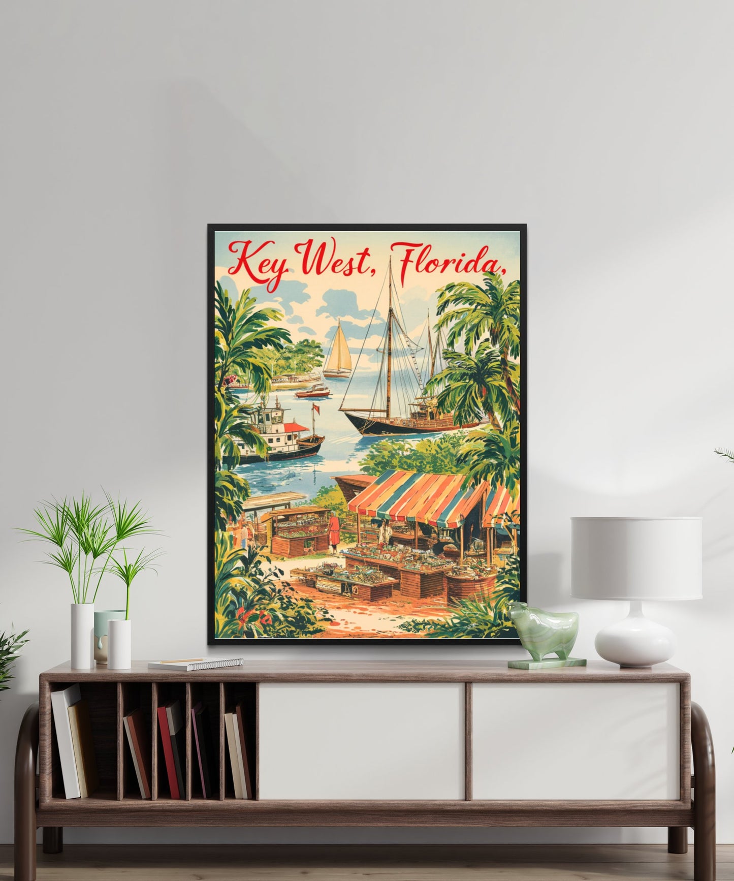 Key West Vintage Travel Poster- Coastal Escape