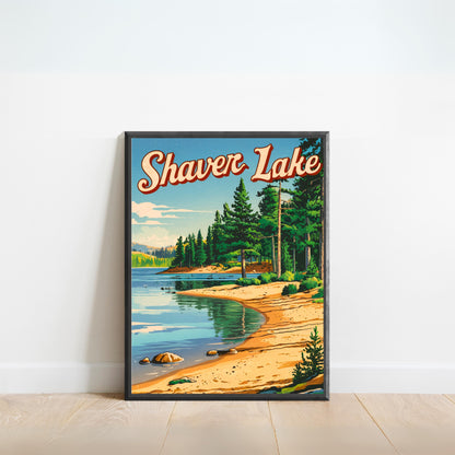 Shaver Lake Vintage Travel Poster - Scenic Overlook