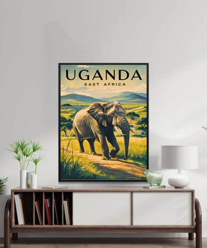 Uganda Vintage Travel Poster