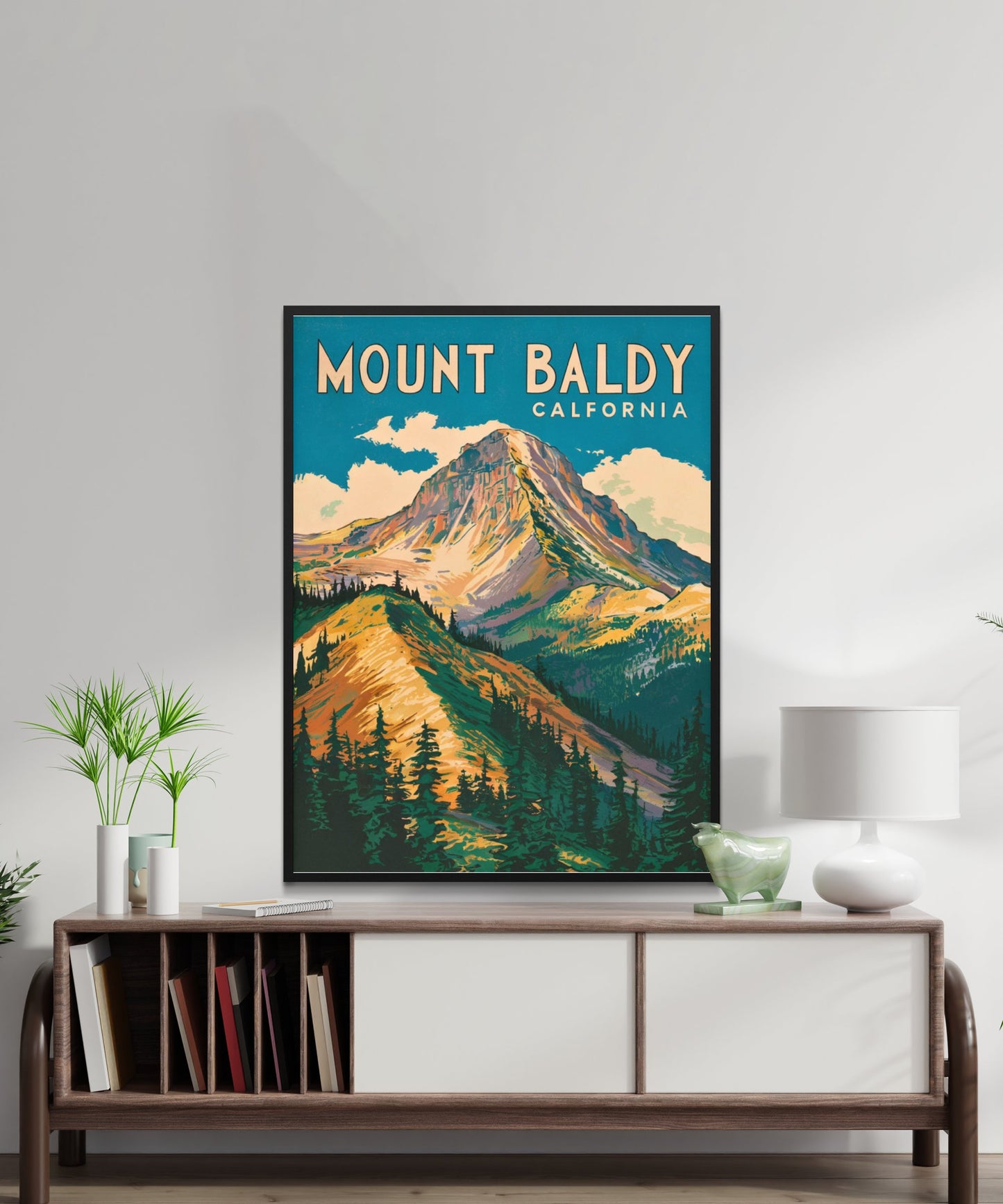 Mount Baldy Vintage Travel Poster - Timeless Mountain Majesty