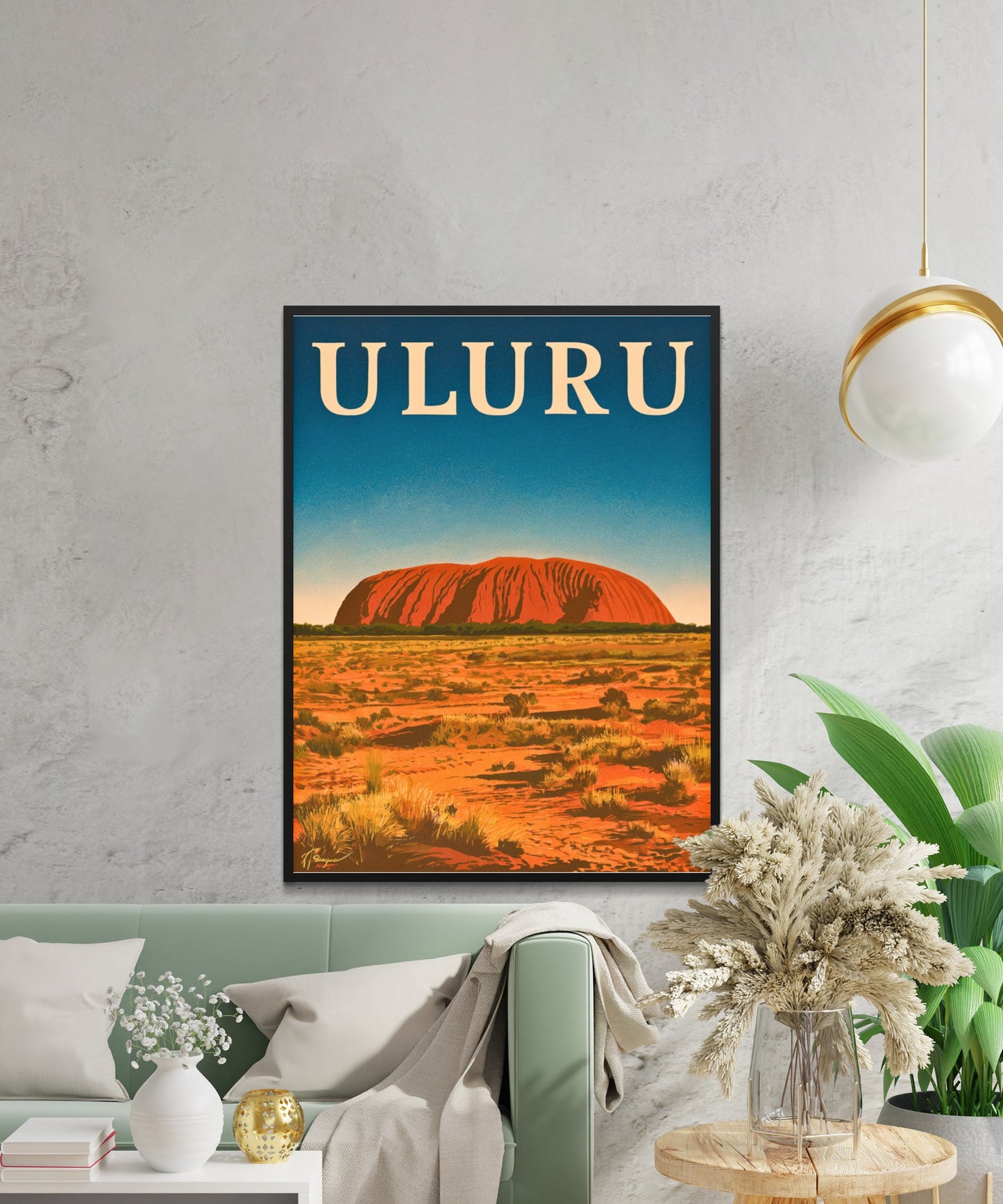 Uluru Rocks Vintage Travel Poster - Red Rock Majesty