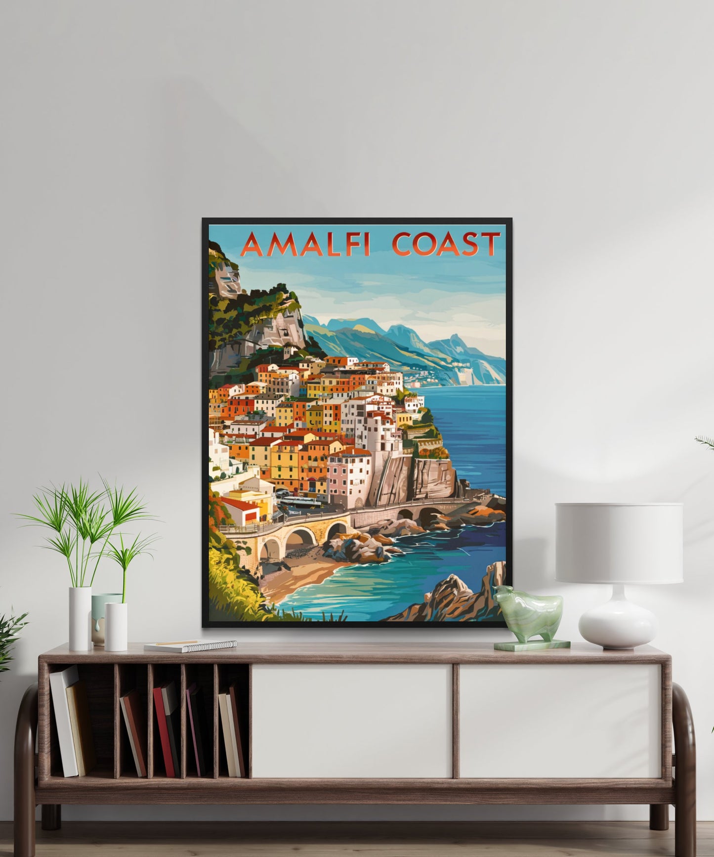 Amalfi Coast Vintage Travel Poster