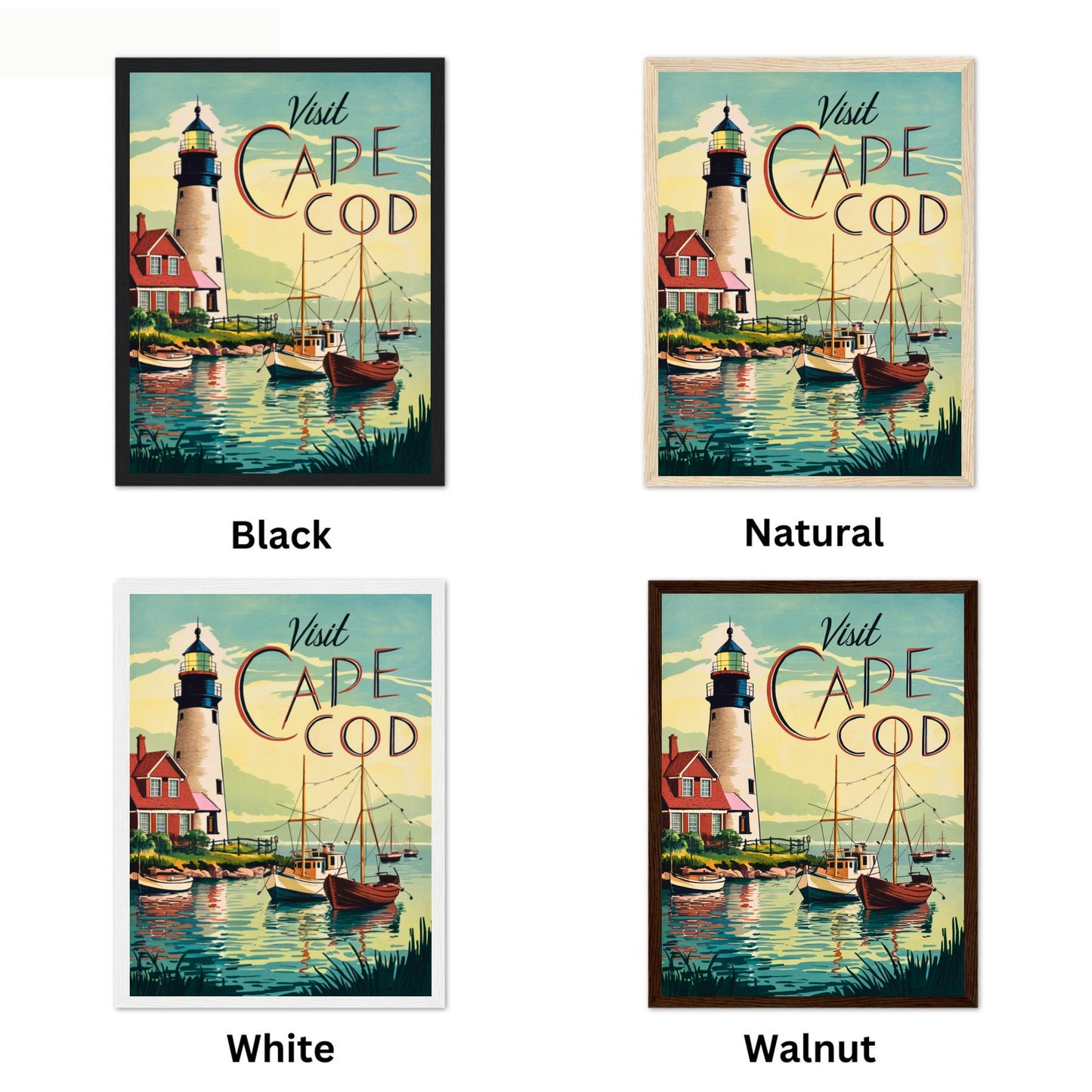 Cape Cod Vintage Travel Poster - Beachfront Beauty