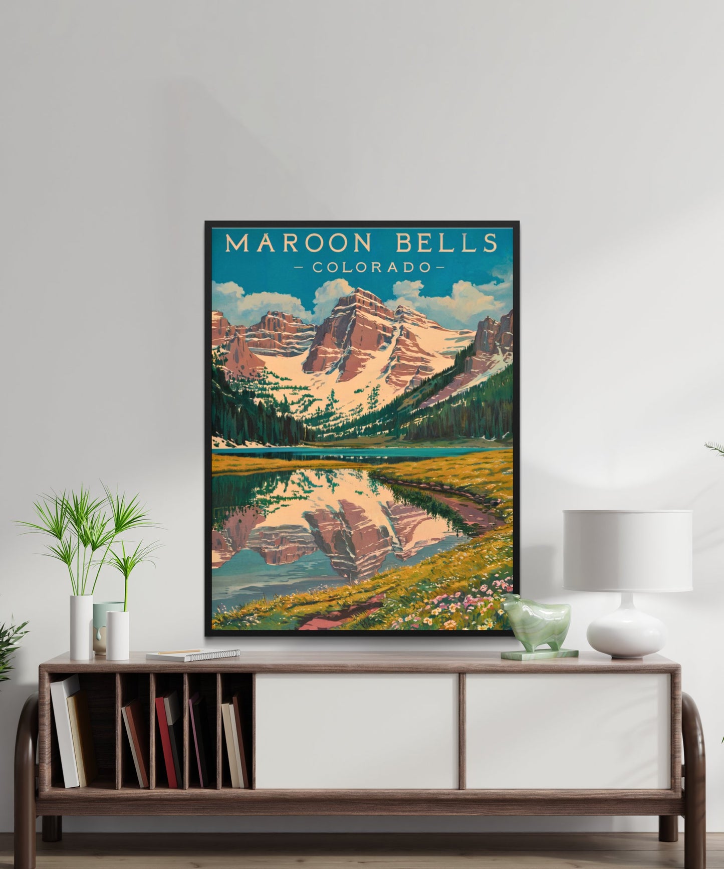 Maroon Bells Vintage Travel Poster