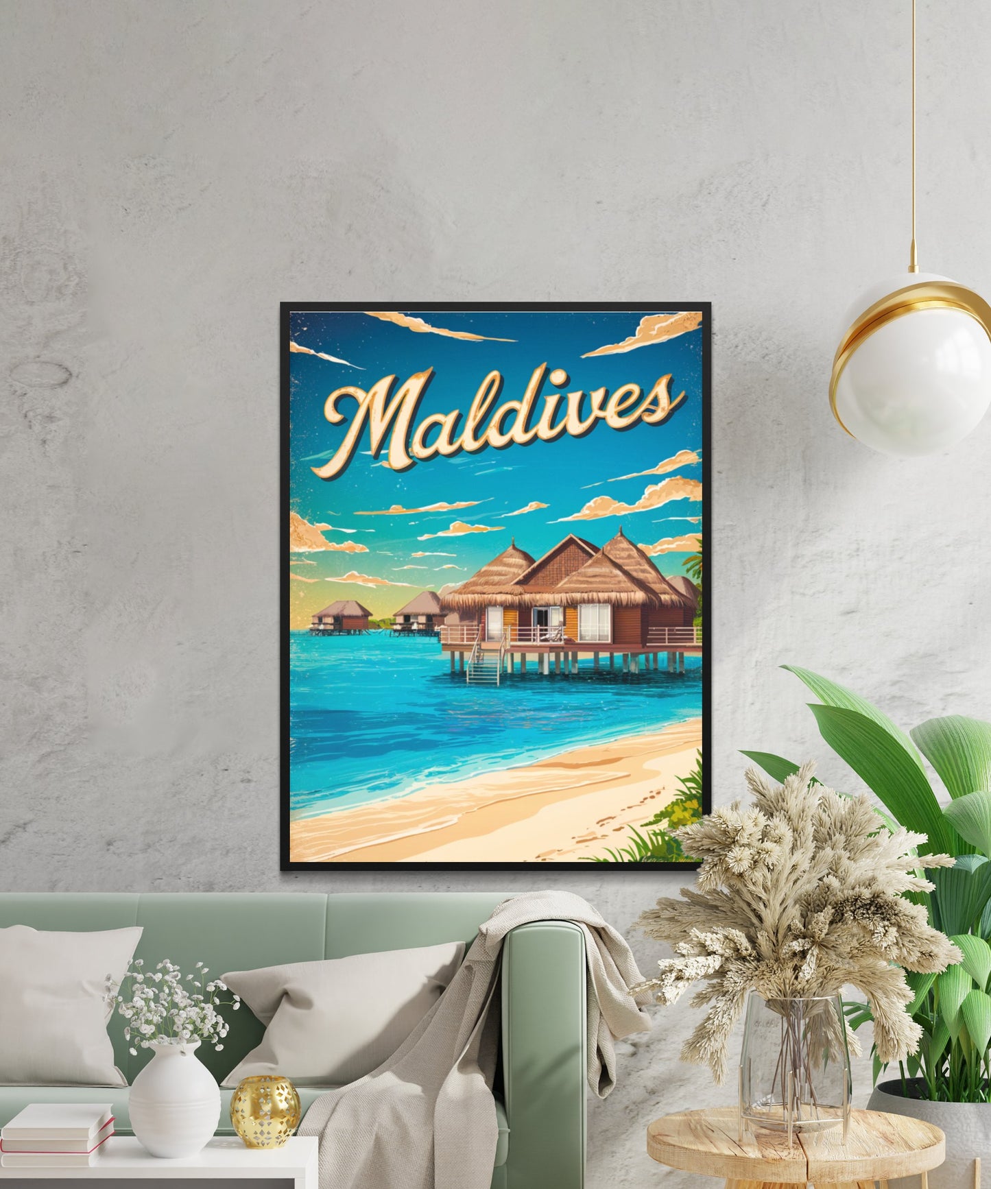 Maldives Vintage Travel Poster - Peaceful Landscape