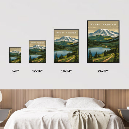 Mount Rainer Vintage Travel Poster