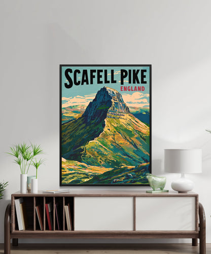 Scafell Pike Vintage Travel Poster  - Majestic Peak View