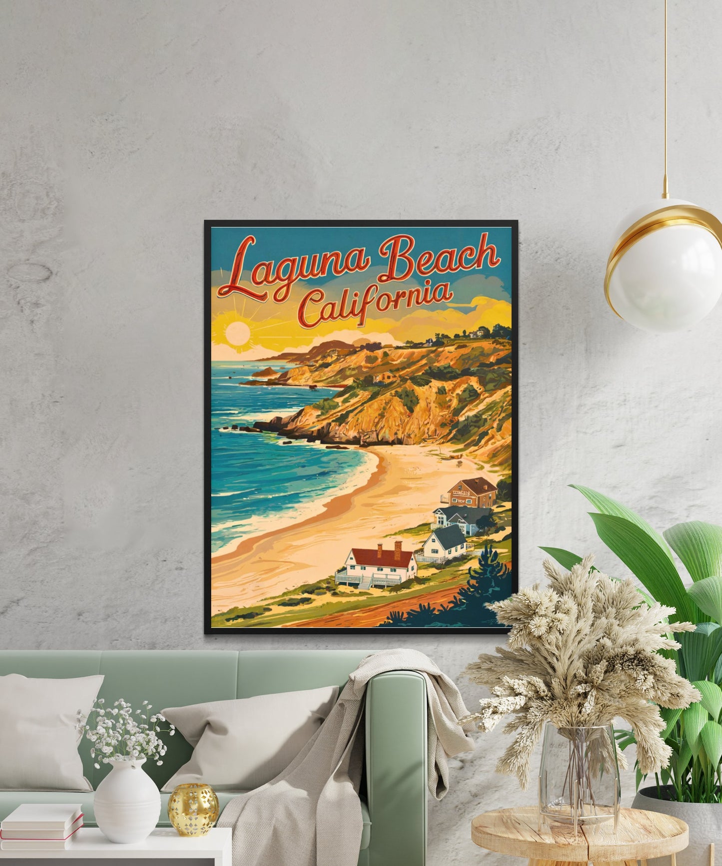 Laguna Beach Vintage Travel Poster - Timeless Coastal Elegance