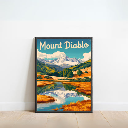 Mount Diablo Vintage Travel Poster - Rugged Beauty