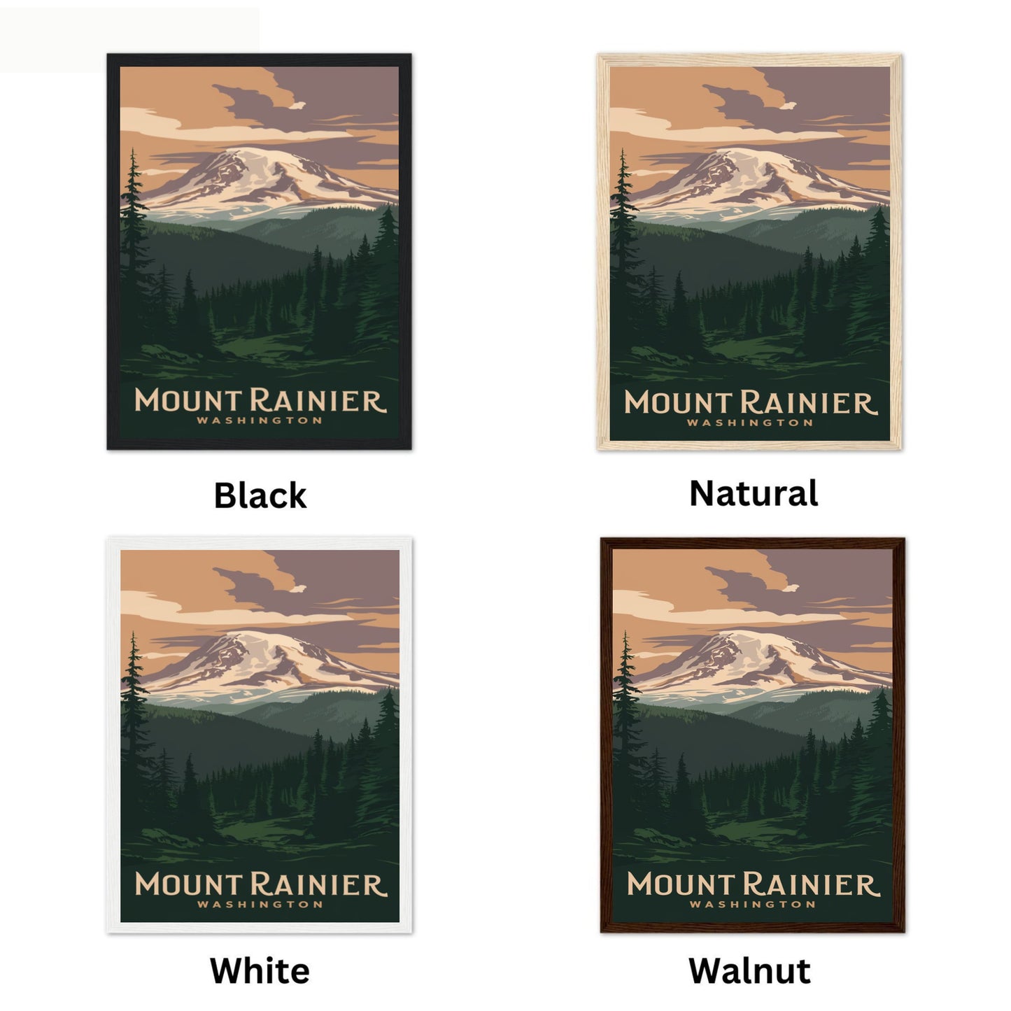 Mount Rainer Vintage Travel Poster - Alpine Majesty