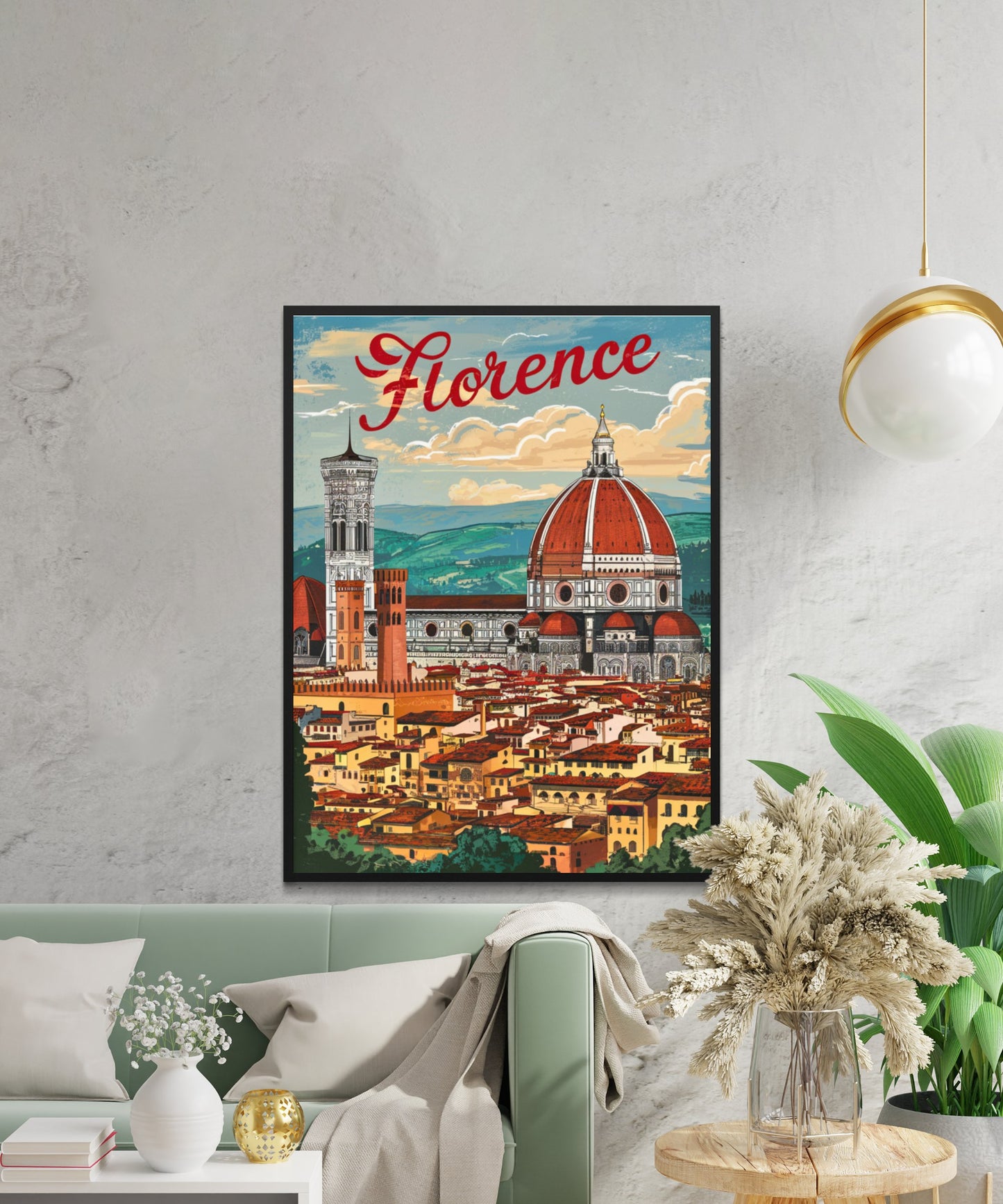 Florence Vintage Travel Poster - Tuscan Charm