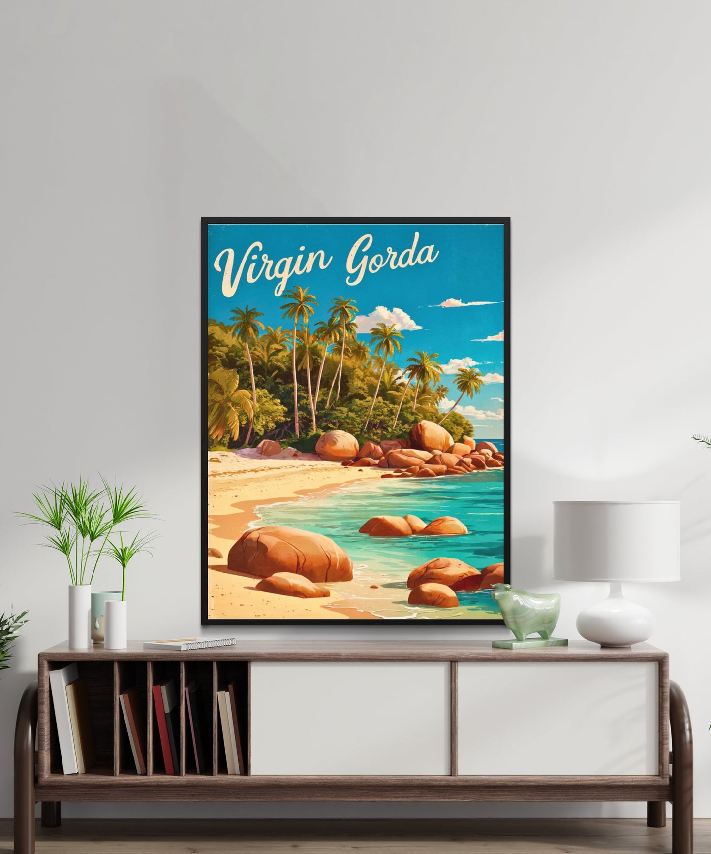 Virgin Gorda Vintage Travel Poster - Paradise in the British Virgin Islands