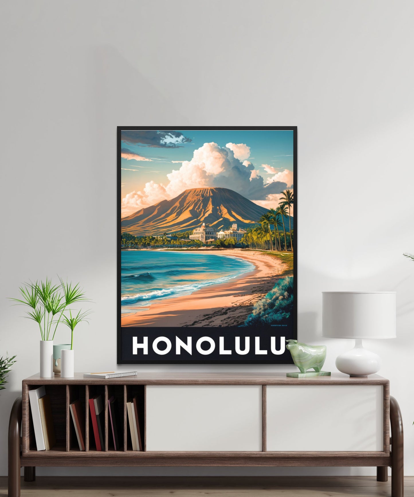 Honolulu Vintage Travel Poster - Tropical Paradise