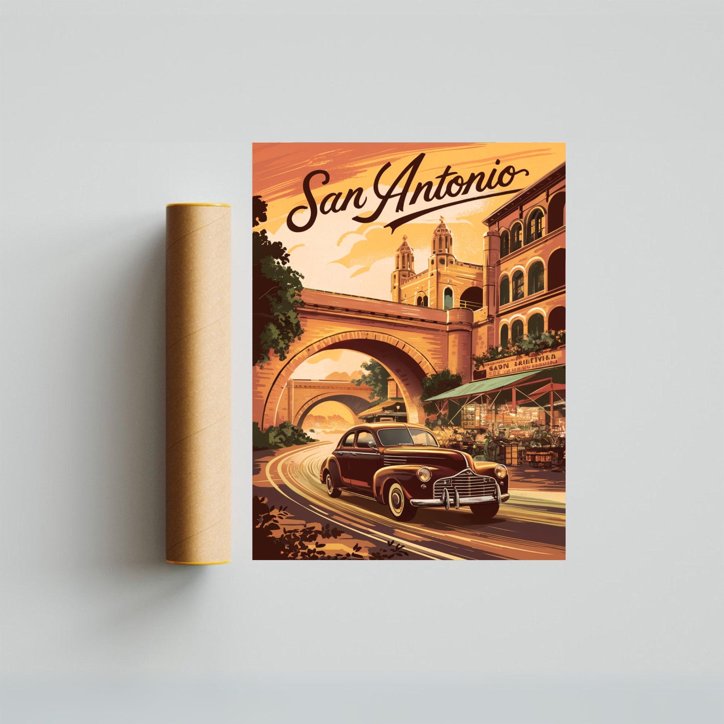 San Antonio Vintage Travel Poster