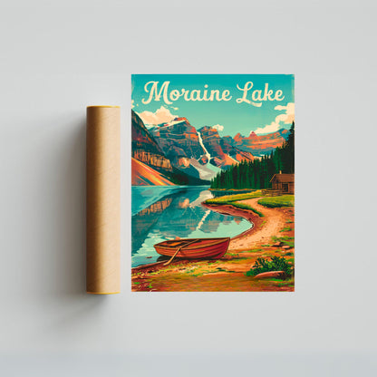 Moraine Lake Vintage Travel Poster - Scenic Views