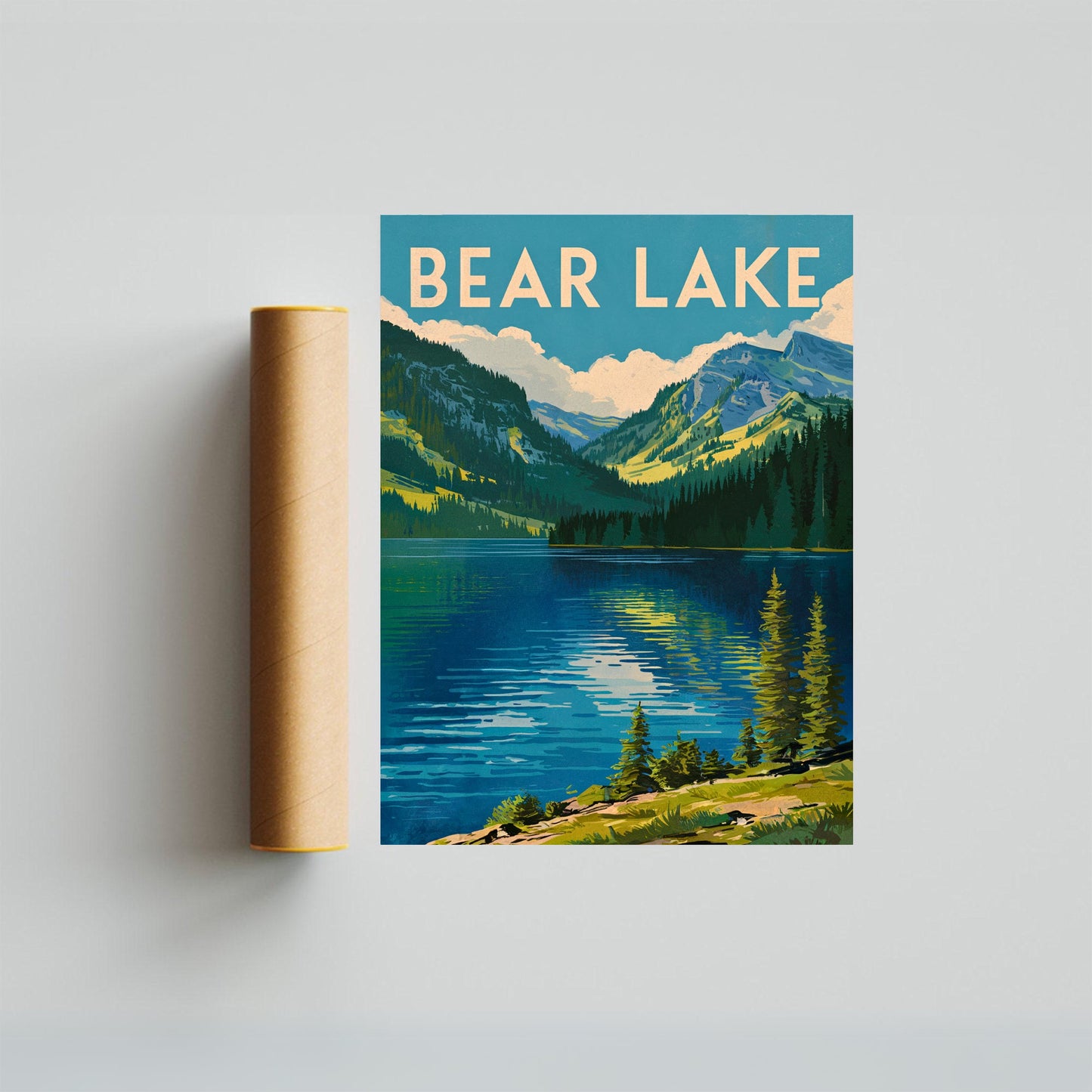 Bear Lake  Vintage Travel Poster - Timeless Alpine Splendor