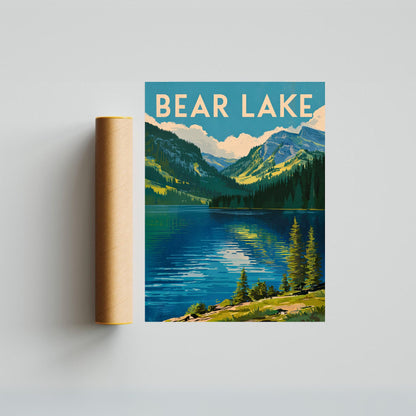 Bear Lake  Vintage Travel Poster - Timeless Alpine Splendor