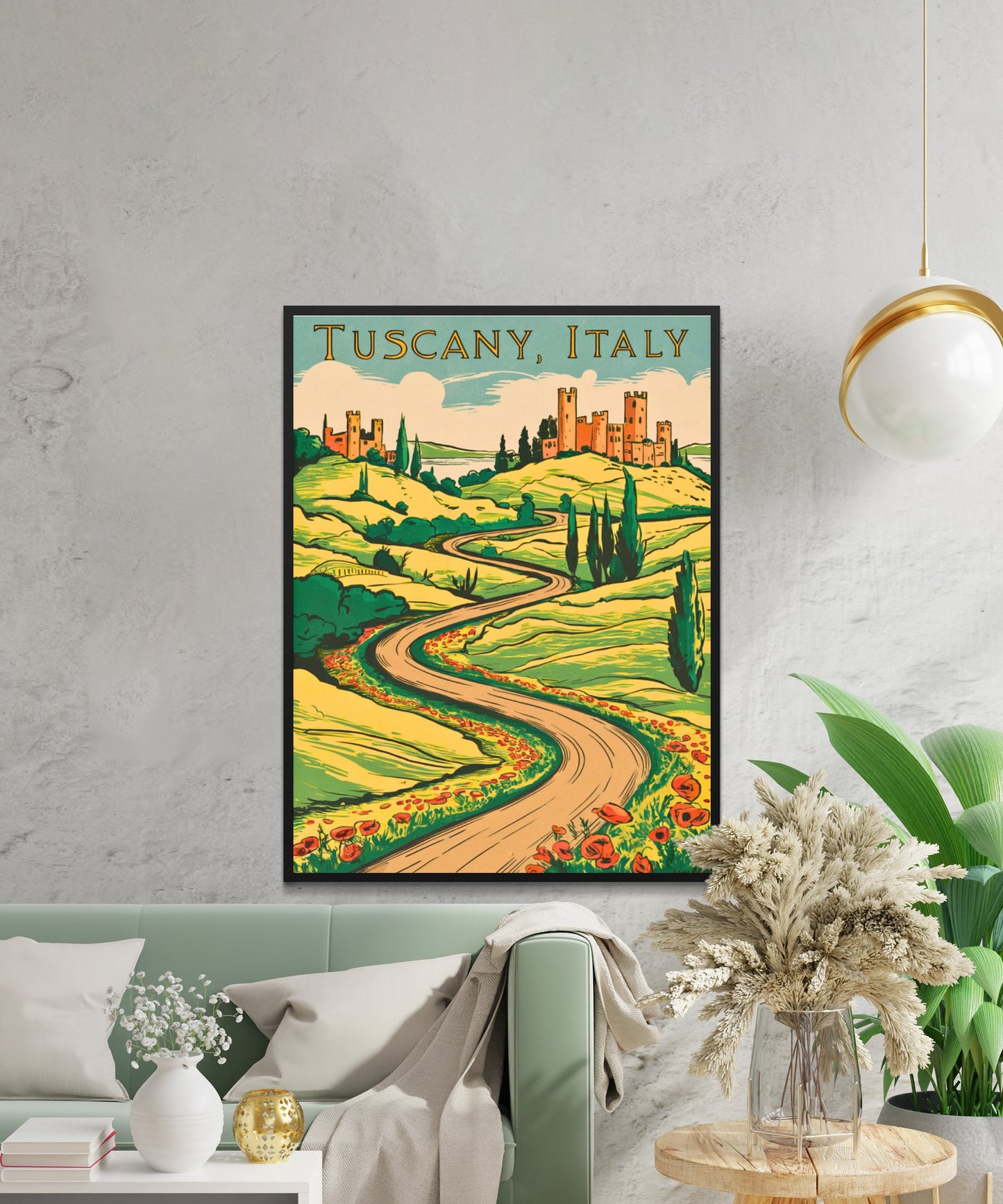 Tuscany Vintage Travel Poster - Vineyard