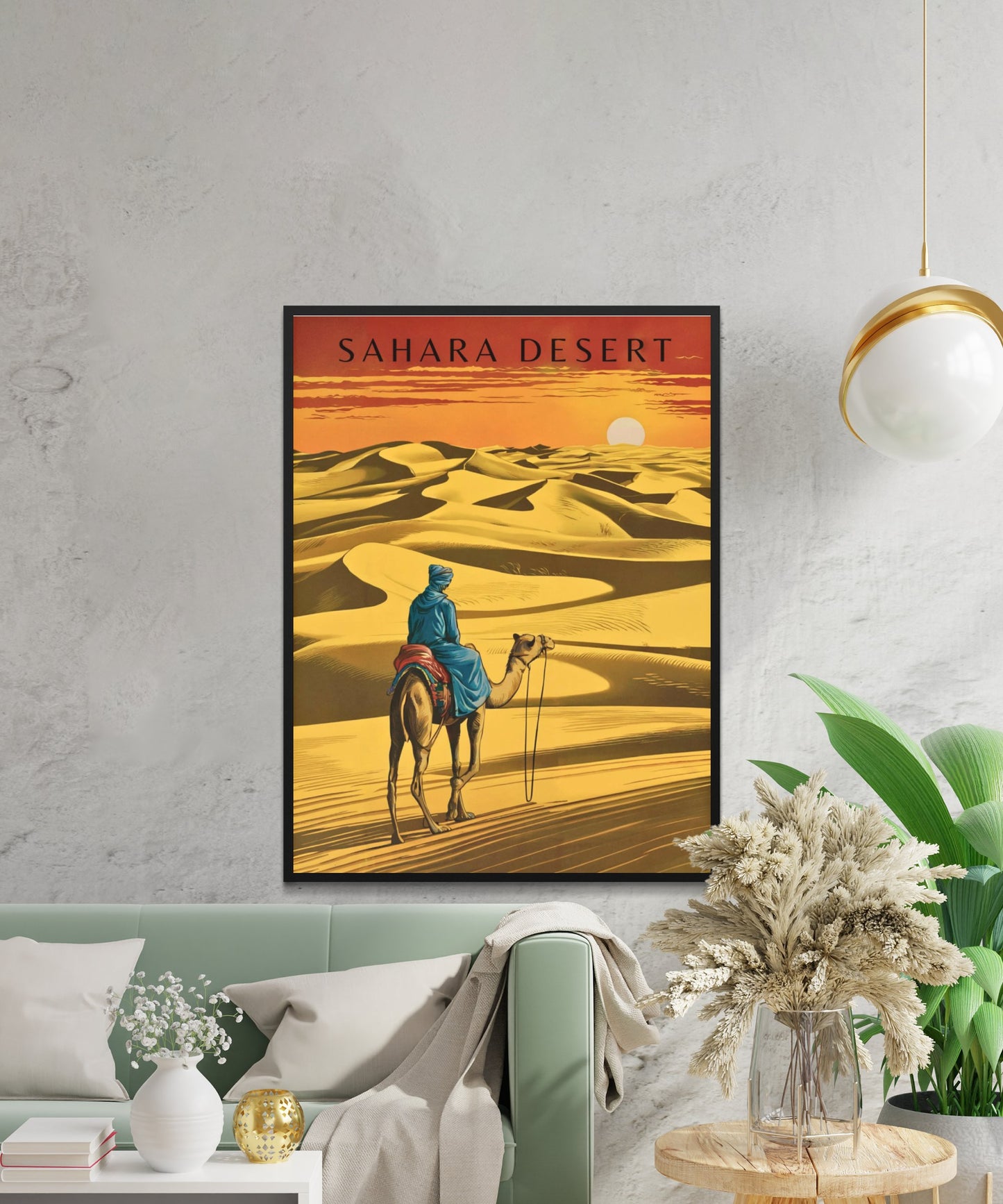 Sahara Desert Vintage Travel Poster - Endless Dunes and Desert Splendor