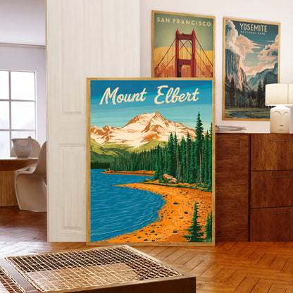 Mount Elbert Vintage Travel Poster  - Beautiful Views