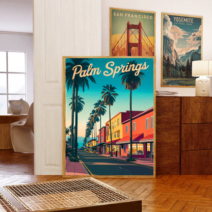 Palm Springs Vintage Travel Poster - Clear Waters