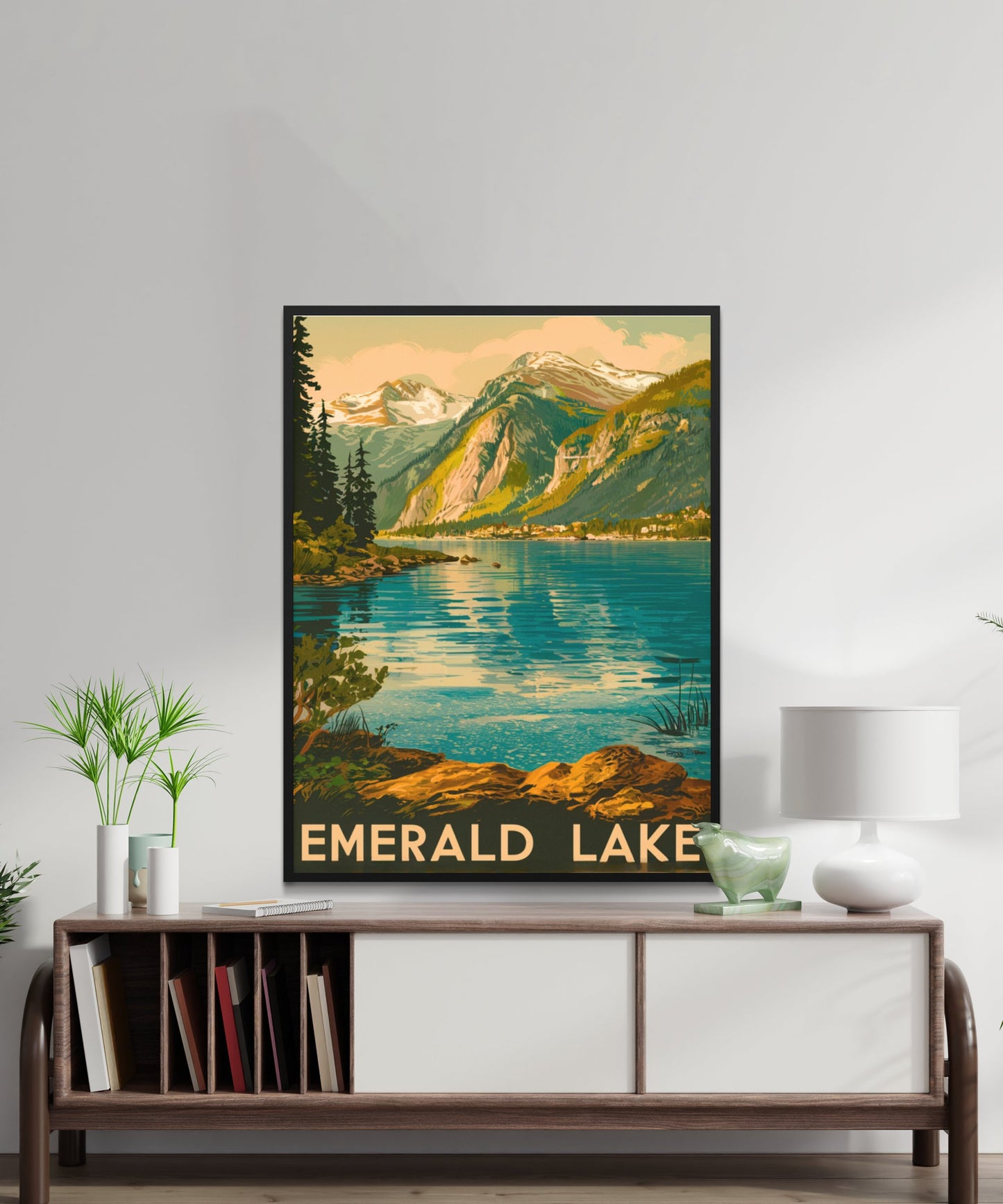 Emerald Lake Vintage Travel Poster - Pristine Lakes