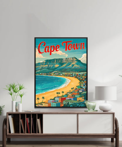 Cape Town Vintage Travel Poster - South Africa Landscape