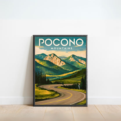 Pocono Mountains Vintage Travel Poster - Adventure Retreat