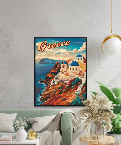 Greece Vintage Travel Poster - Islands of Myth