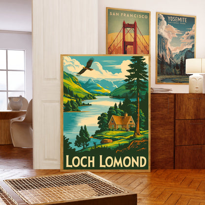 Loch Lomond Vintage Travel Poster - Pristine Lakes