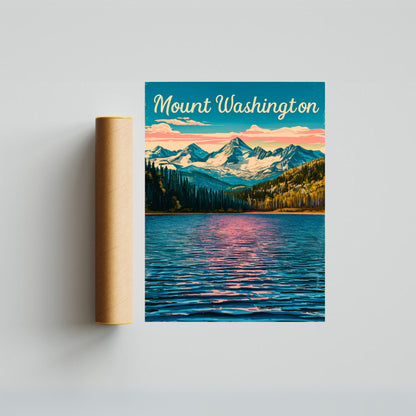 Mount Washington Vintage Travel Poster - Alpine Grandeur