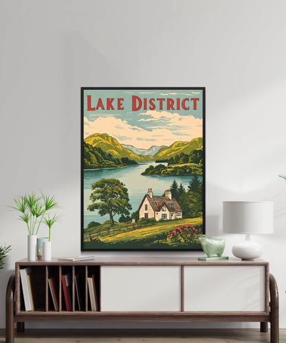 Lake District Vintage Travel Poster