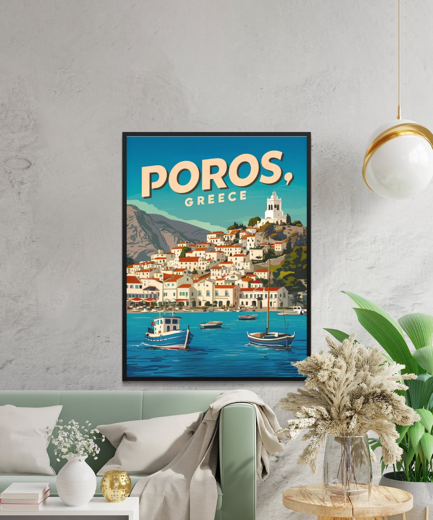 Poros Vintage Travel Poster - Scenic Harbor