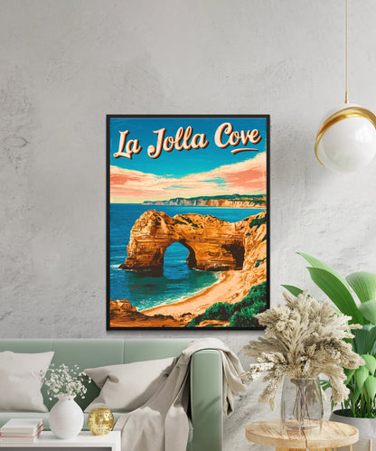 La Jolla Cove  Vintage Travel Poster - Ocean Breeze