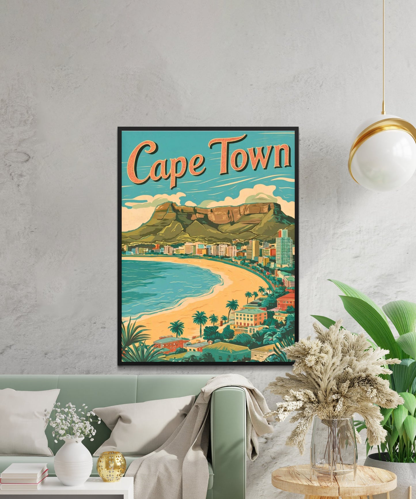 Cape Town Vintage Travel Poster  - South African Splendor