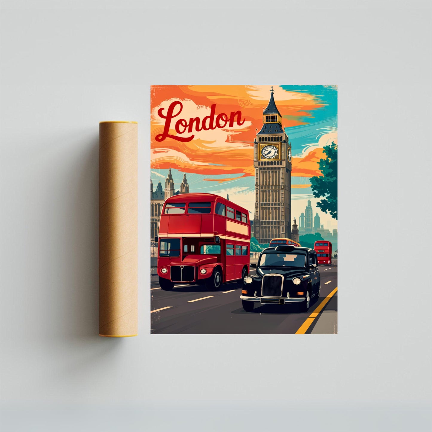 London Vintage Travel Poster - Urban Elegance