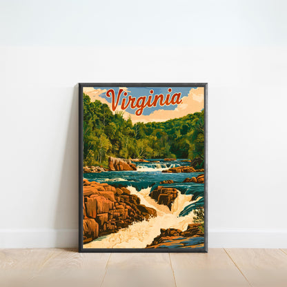 Virginia Vintage Travel Poster - Great Falls Park