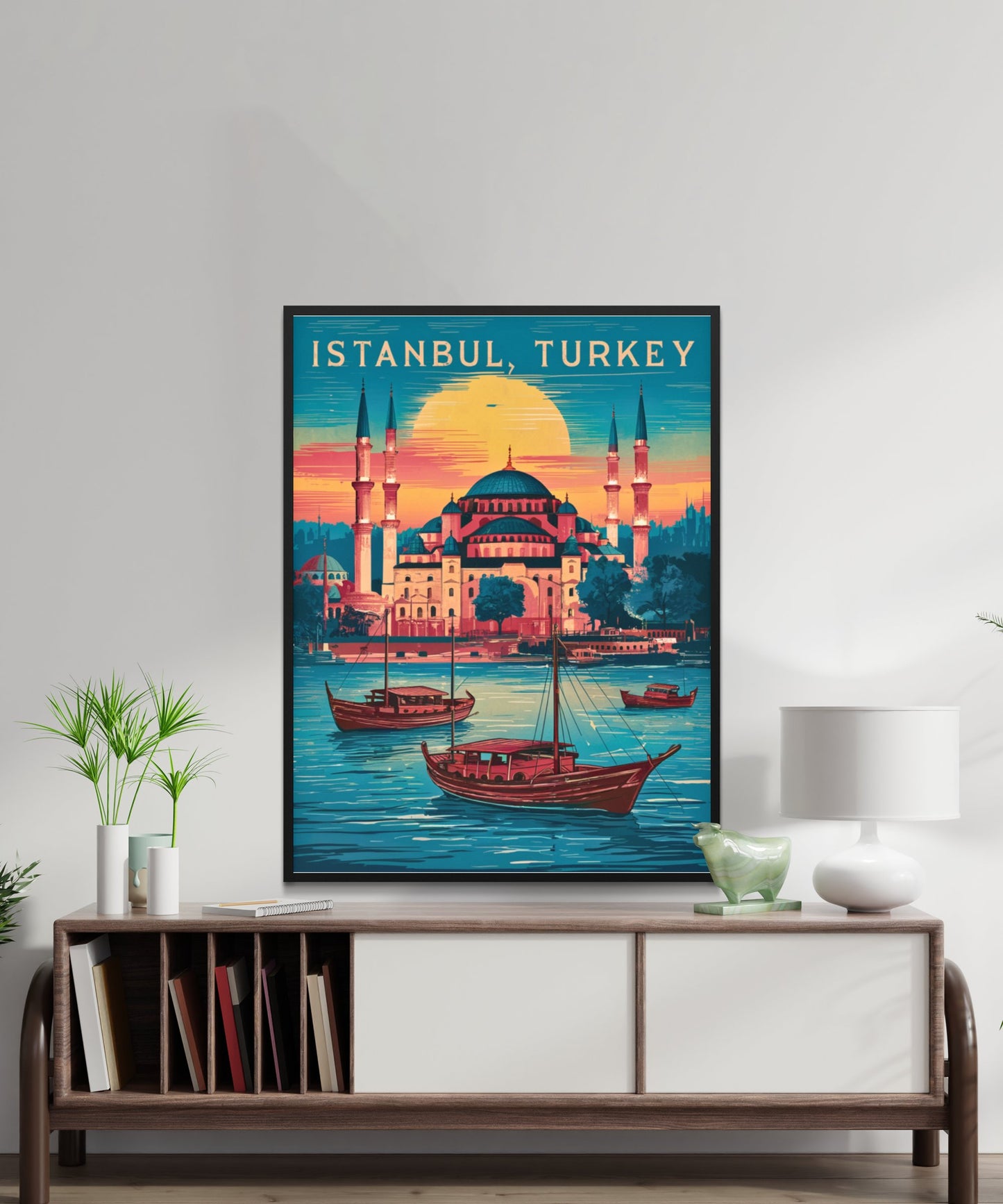 Istanbul Vintage Travel Poster  - City of Minarets and Mosques