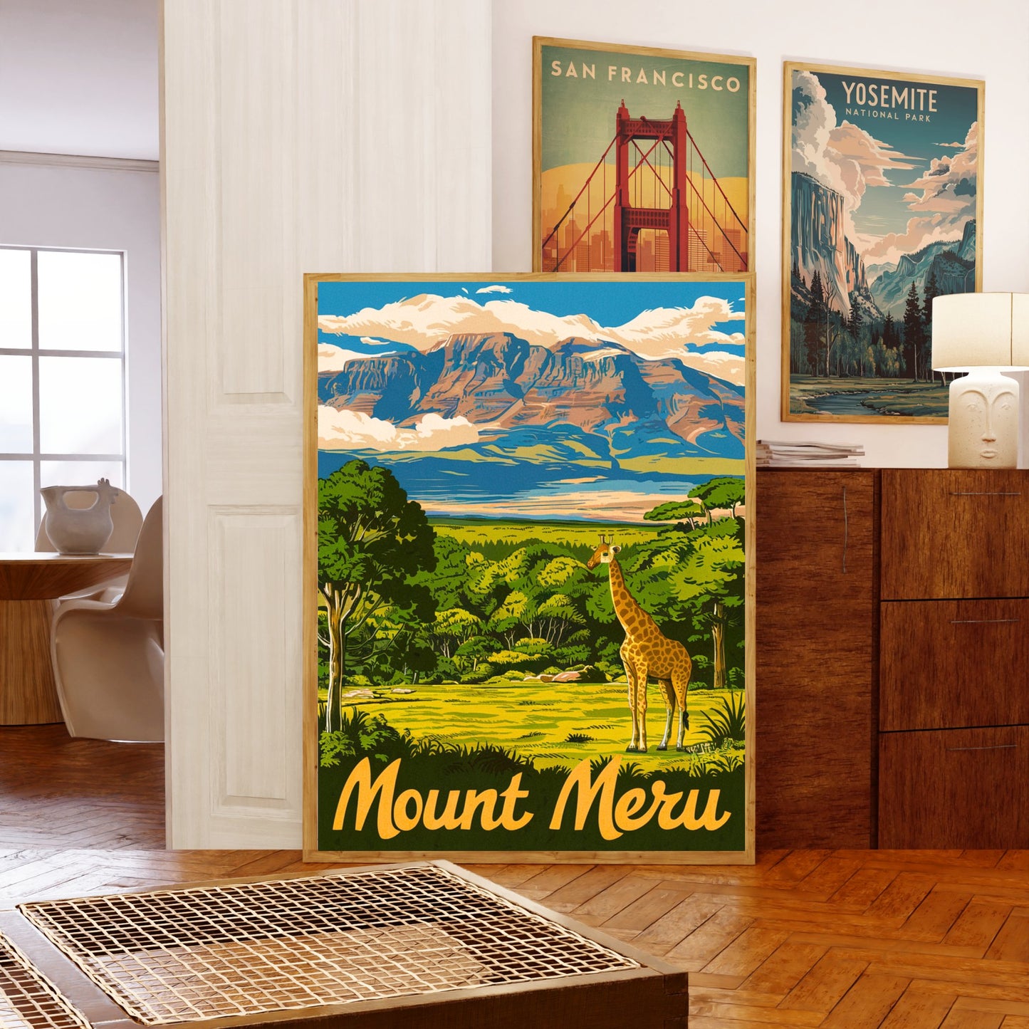 Mount Meru Vintage Travel Poster