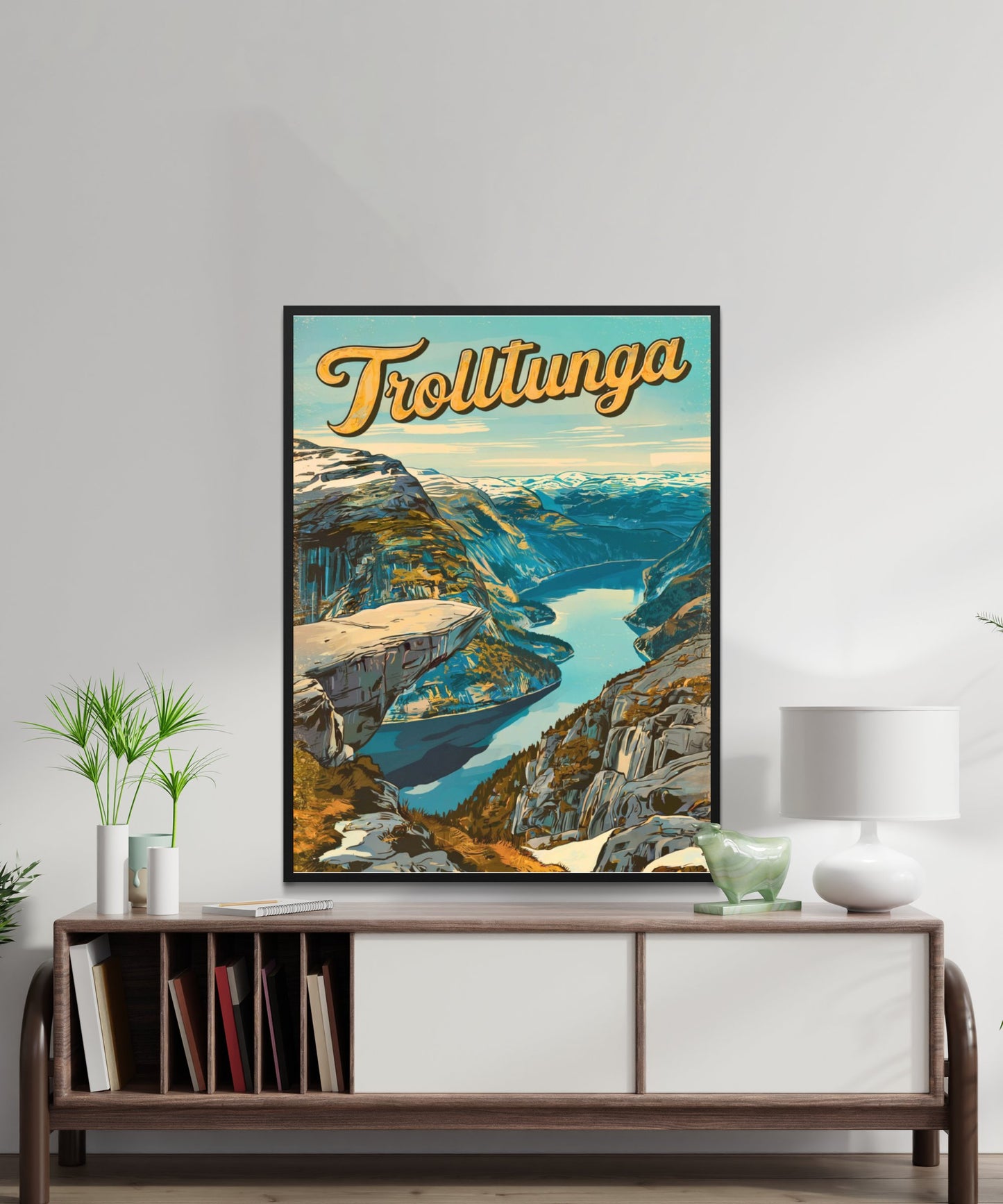 Trolltunga Vintage Travel Poster - The Troll's Tongue